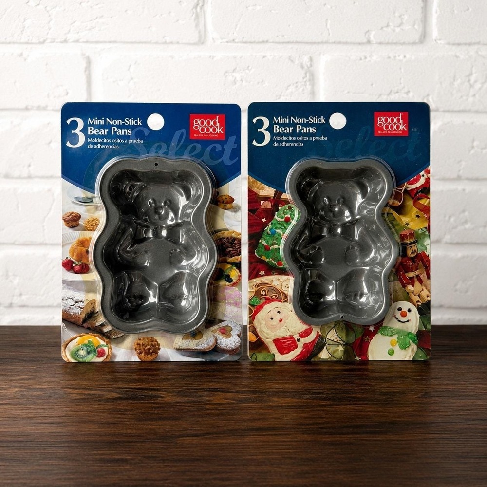Good Cook Mini Bear Cake Pans NOS Set Teddy Bear Baking Molds Original Packaging